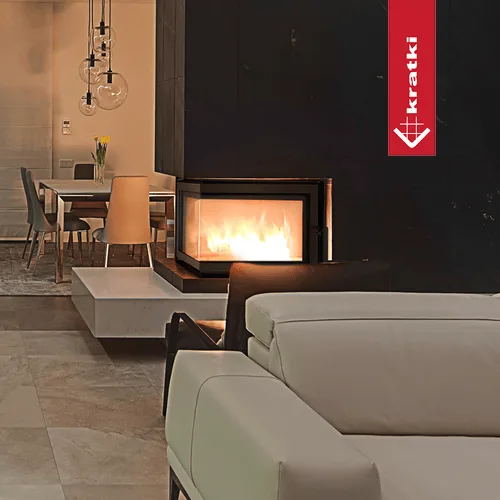 Chimenea de leña de hierro fundido KRATKI MAJA izquierda 8 kW Ø 200
