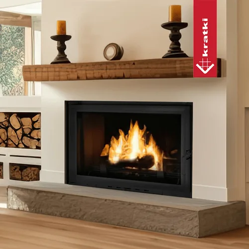 Chimenea de leña de hierro fundido KRATKI OLIWIA 16 kW Ø 200
