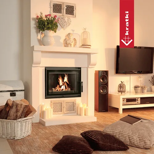 Chimenea de leña de hierro fundido KRATKI ZUZIA ECO DECO 12 kW Ø 200