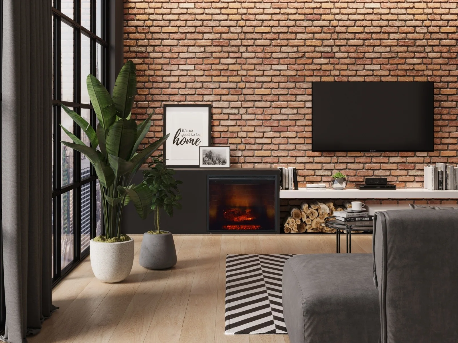 Chimenea eléctrica RUSTIC 30"