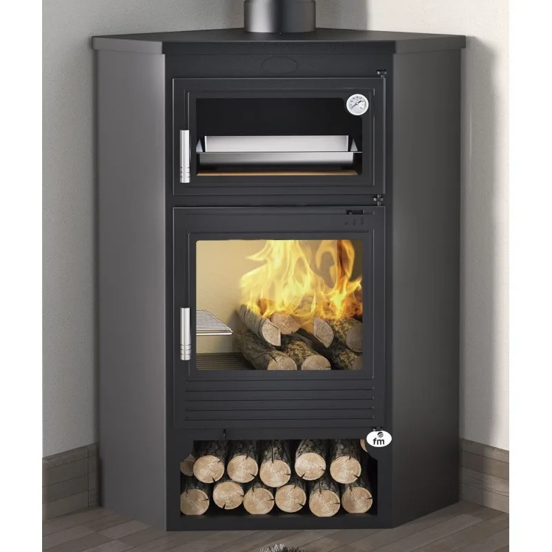 Estufa de leña con horno de rincón M-105 H