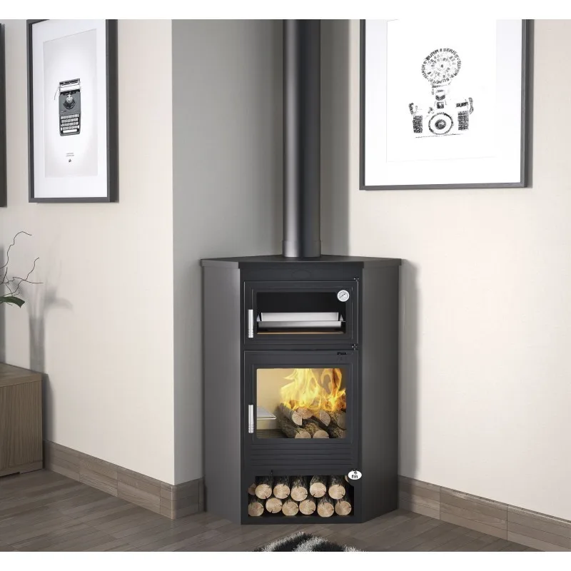 Estufa de leña con horno de rincón M-105 H