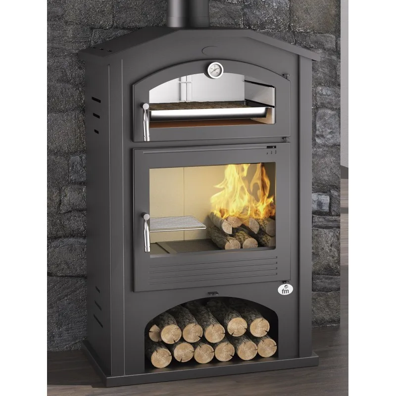 Estufa de leña con Horno envolvente inox M-106