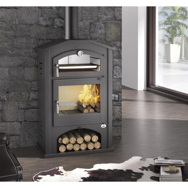 Estufa de leña con Horno envolvente inox M-106