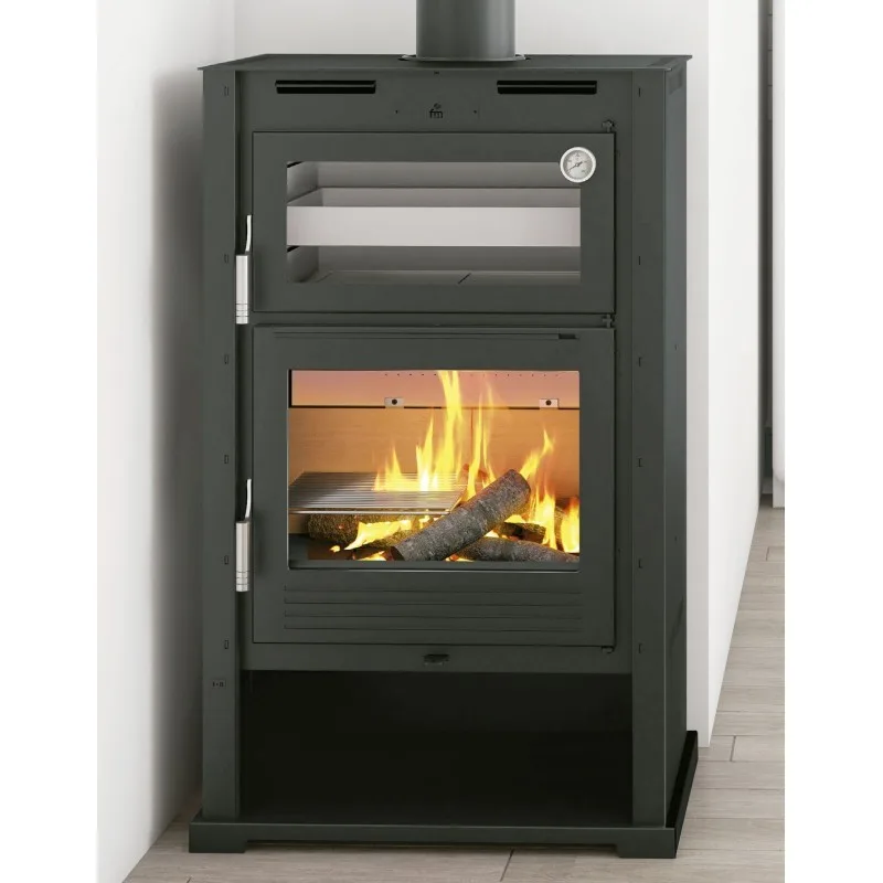 Estufa de leña con Horno envolvente inox M-107