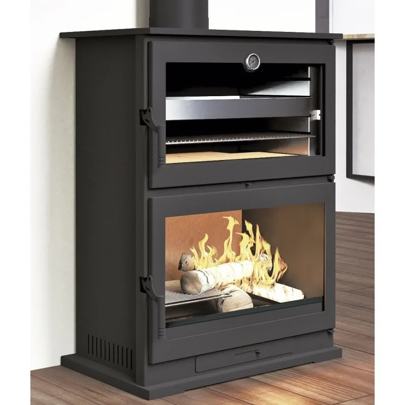 Estufa de leña con horno inox CH-9
