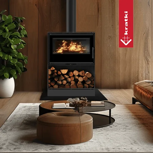 Estufa de leña de acero KRATKI KARI 70 Ø 150 8 kW espacio de madera
