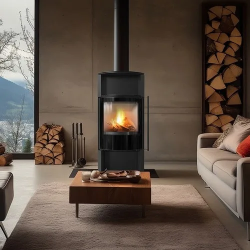 Estufa de leña de acero KRATKI TOFA Ø 150 8 kW