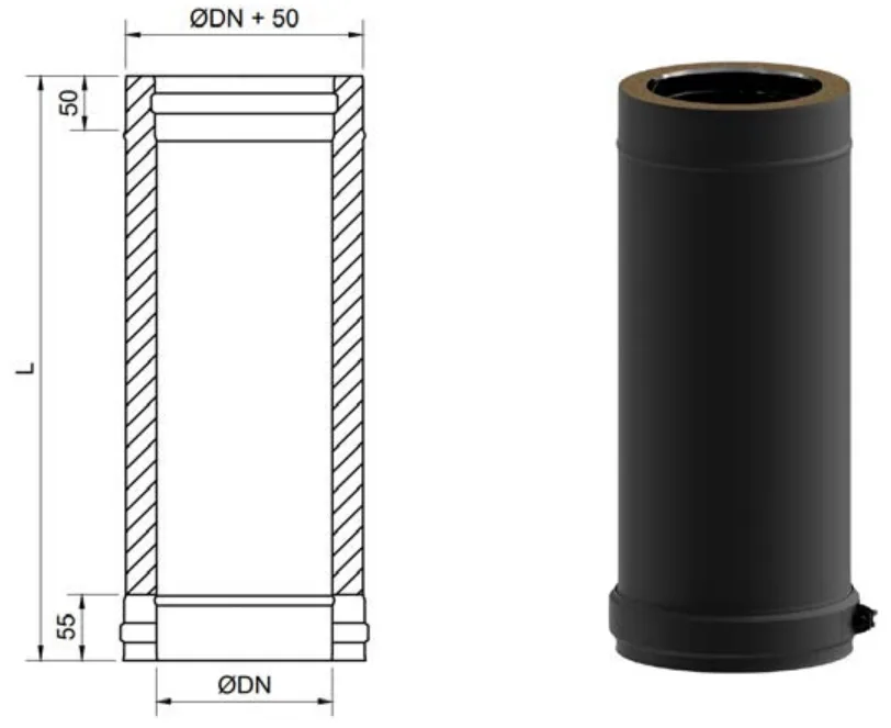 Módulo recto 1000 mm Exoblack DW