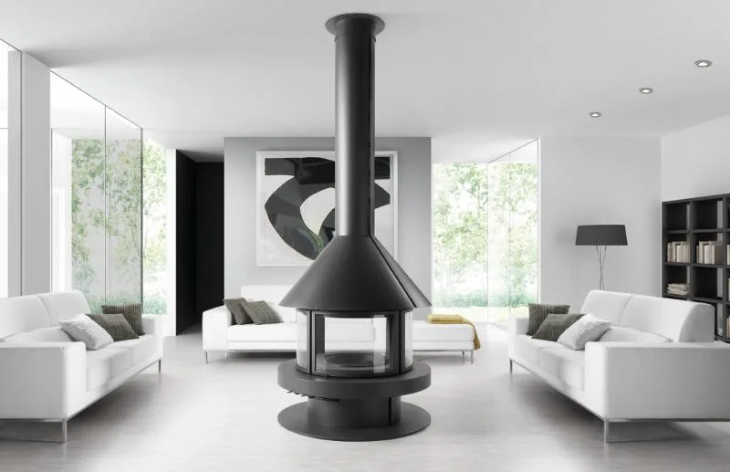 Chimenea metálica central