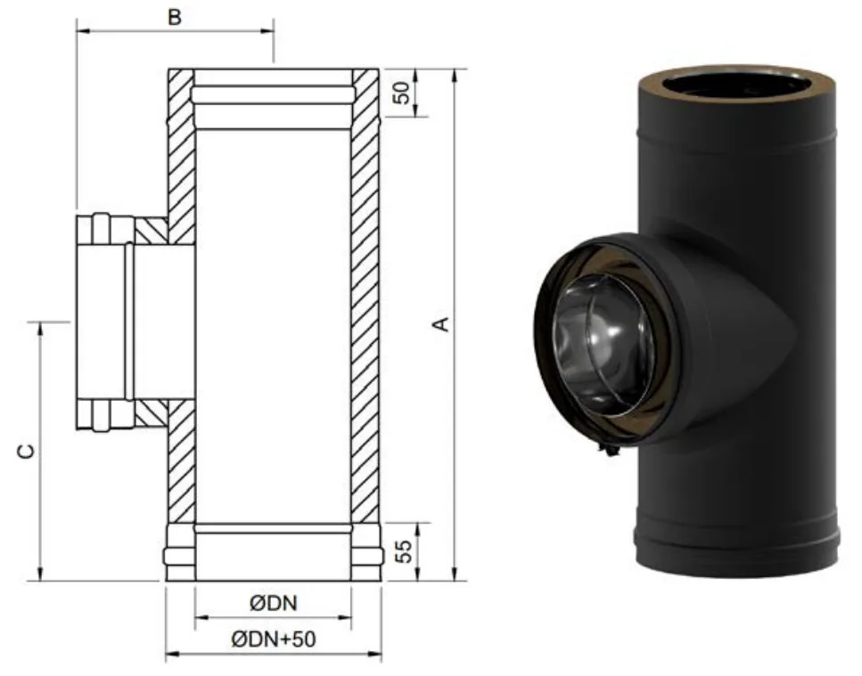 Te a 90º Exoblack DW