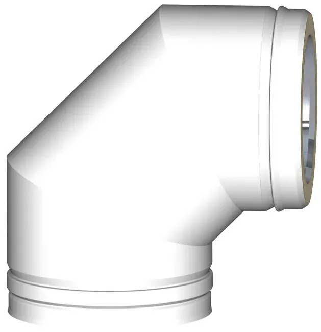 Te para salida trasera en Tubo esmaltado blanco 0,6mm